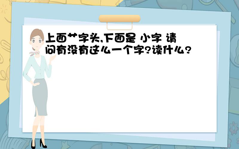 上面艹字头,下面是 小字 请问有没有这么一个字?读什么?