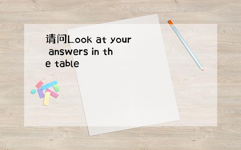 请问Look at your answers in the table