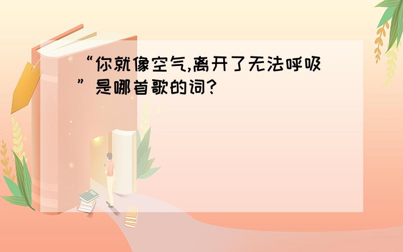 “你就像空气,离开了无法呼吸”是哪首歌的词?