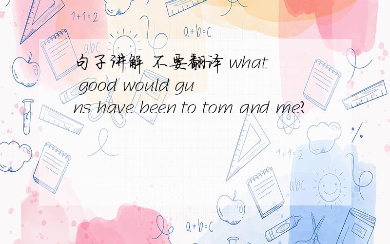 句子讲解 不要翻译 what good would guns have been to tom and me?