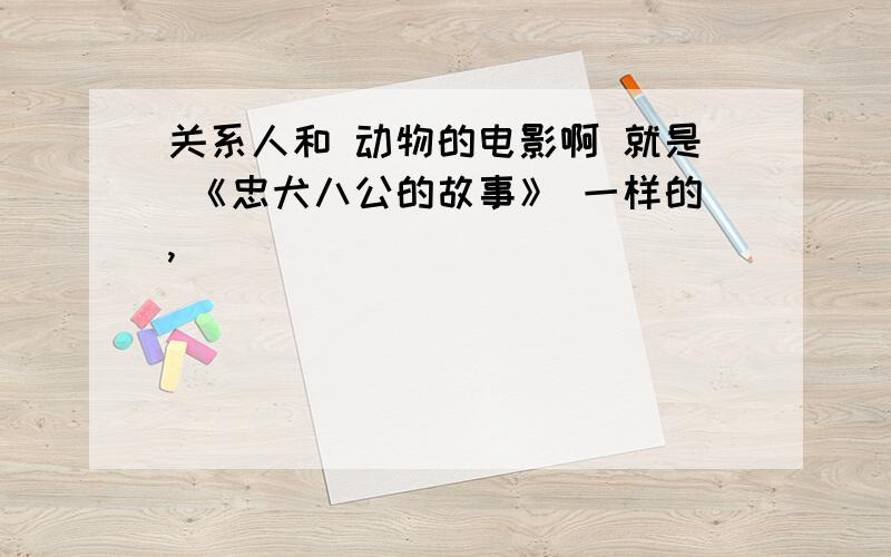 关系人和 动物的电影啊 就是 《忠犬八公的故事》 一样的,