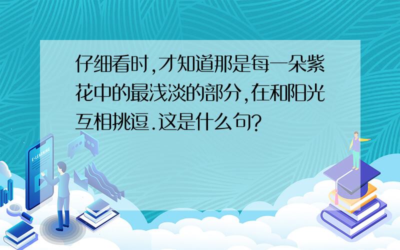 仔细看时,才知道那是每一朵紫花中的最浅淡的部分,在和阳光互相挑逗.这是什么句?