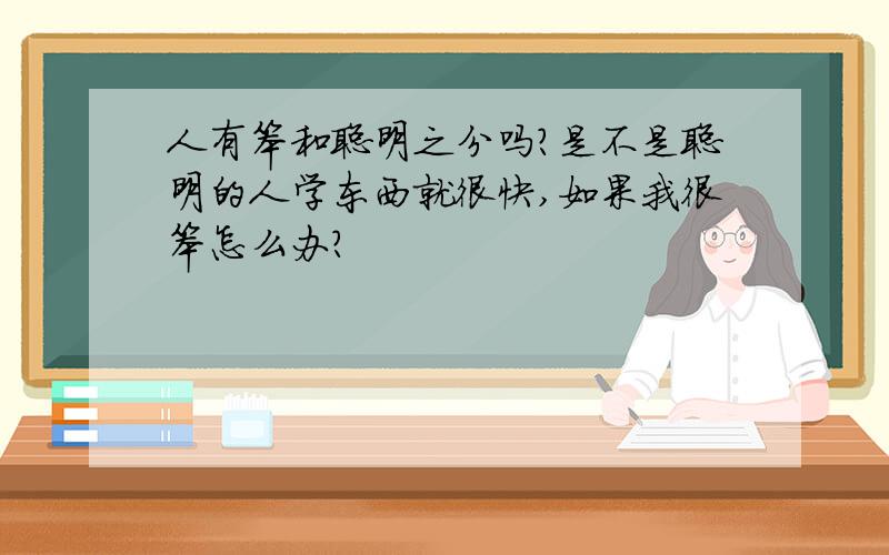 人有笨和聪明之分吗?是不是聪明的人学东西就很快,如果我很笨怎么办?