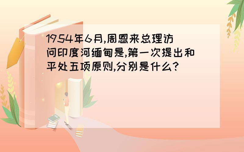 1954年6月,周恩来总理访问印度河缅甸是,第一次提出和平处五项原则,分别是什么?