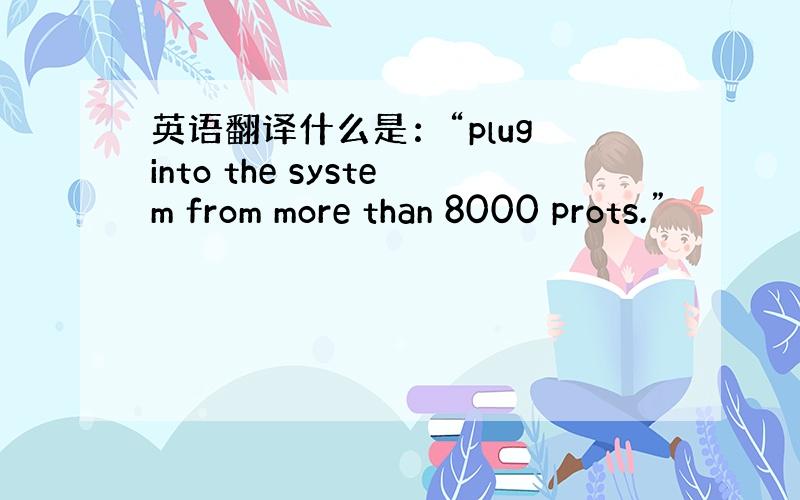 英语翻译什么是：“plug into the system from more than 8000 prots.”