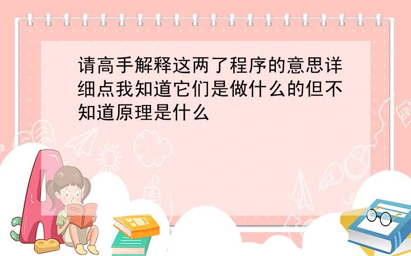 请高手解释这两了程序的意思详细点我知道它们是做什么的但不知道原理是什么