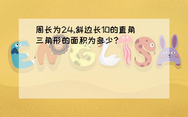 周长为24,斜边长10的直角三角形的面积为多少?