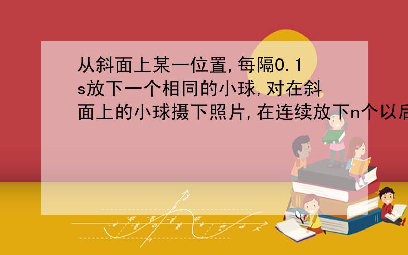 从斜面上某一位置,每隔0.1s放下一个相同的小球,对在斜面上的小球摄下照片,在连续放下n个以后,……