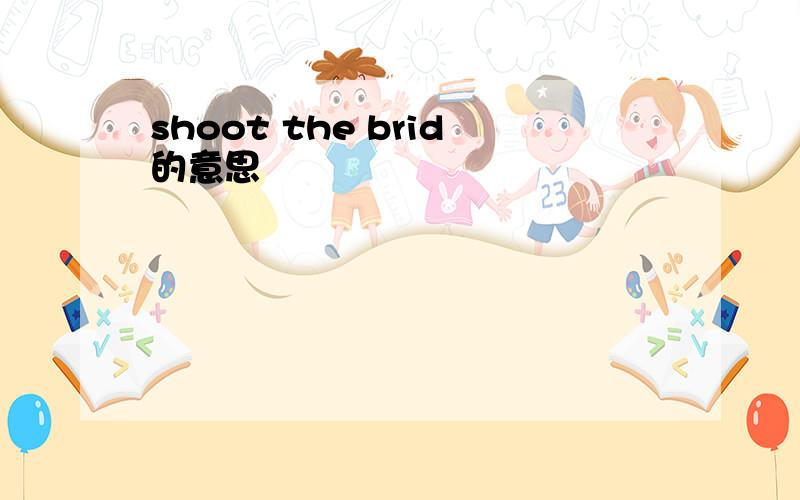 shoot the brid的意思