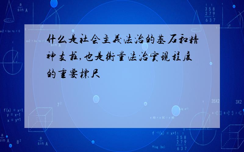 什么是社会主义法治的基石和精神支柱,也是衡量法治实现程度的重要标尺