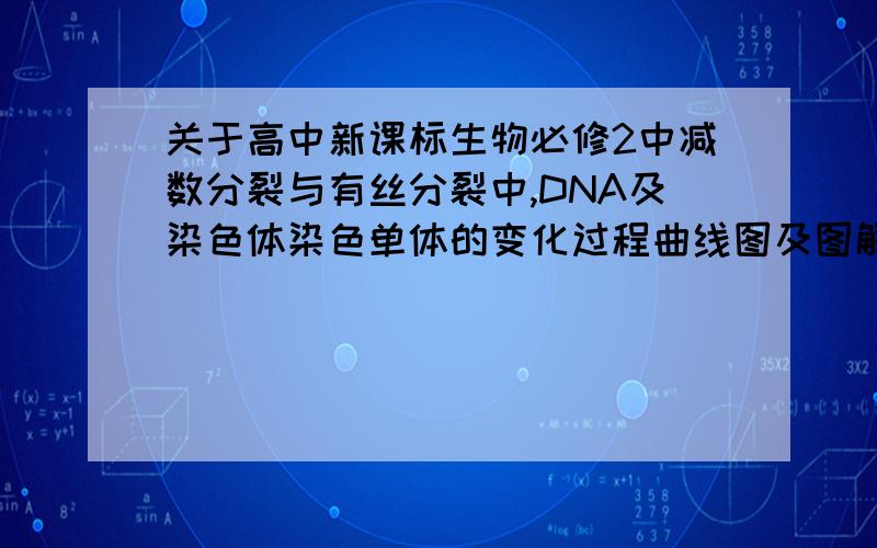 关于高中新课标生物必修2中减数分裂与有丝分裂中,DNA及染色体染色单体的变化过程曲线图及图解