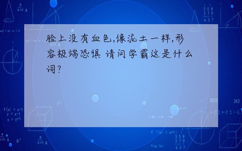 脸上没有血色,像泥土一样,形容极端恐惧 请问学霸这是什么词?