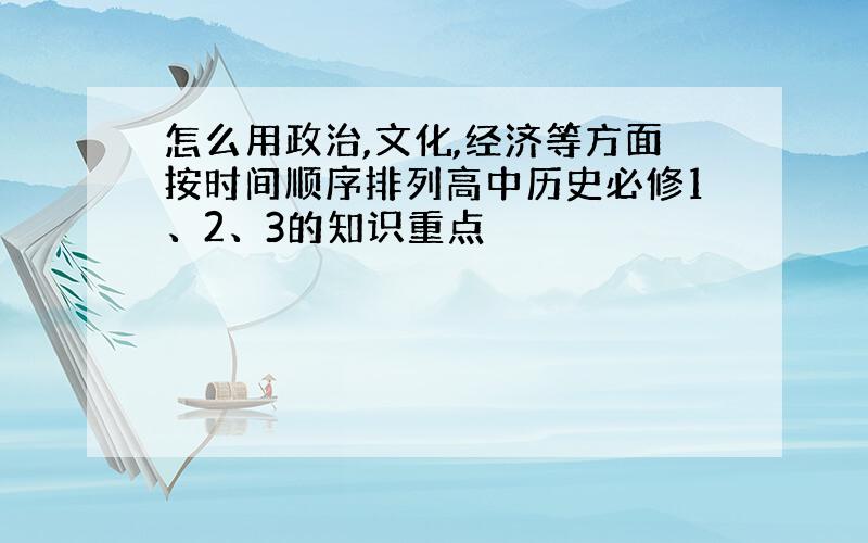 怎么用政治,文化,经济等方面按时间顺序排列高中历史必修1、2、3的知识重点