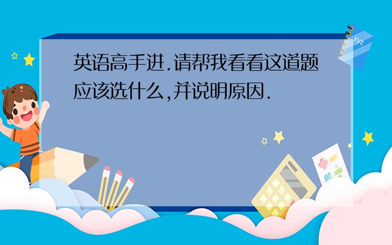 英语高手进.请帮我看看这道题应该选什么,并说明原因.