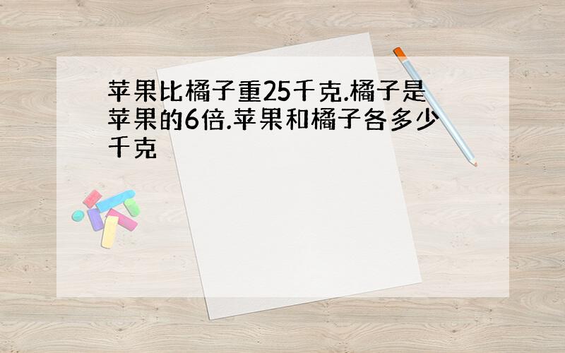 苹果比橘子重25千克.橘子是苹果的6倍.苹果和橘子各多少千克