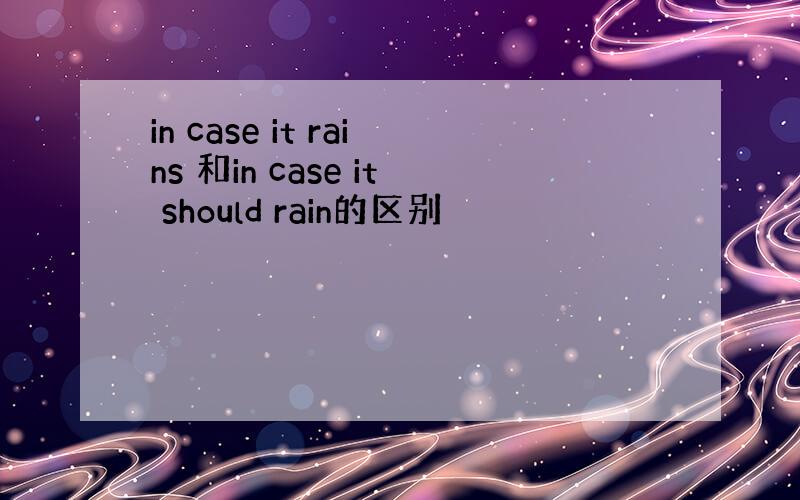 in case it rains 和in case it should rain的区别