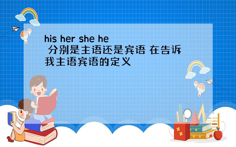 his her she he 分别是主语还是宾语 在告诉我主语宾语的定义