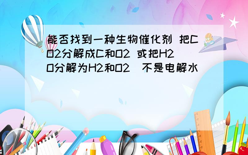 能否找到一种生物催化剂 把CO2分解成C和O2 或把H2O分解为H2和O2（不是电解水）