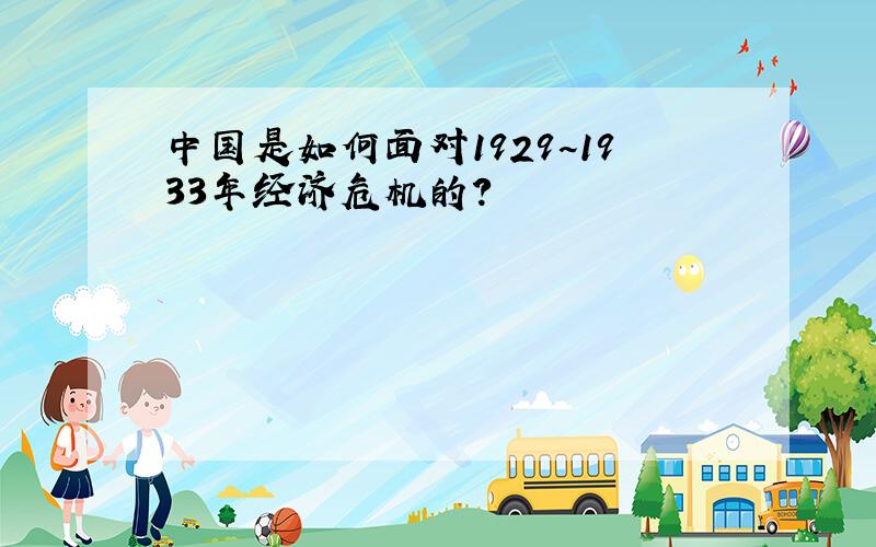 中国是如何面对1929~1933年经济危机的?