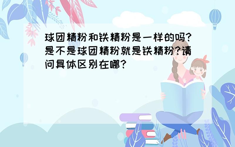 球团精粉和铁精粉是一样的吗?是不是球团精粉就是铁精粉?请问具体区别在哪?