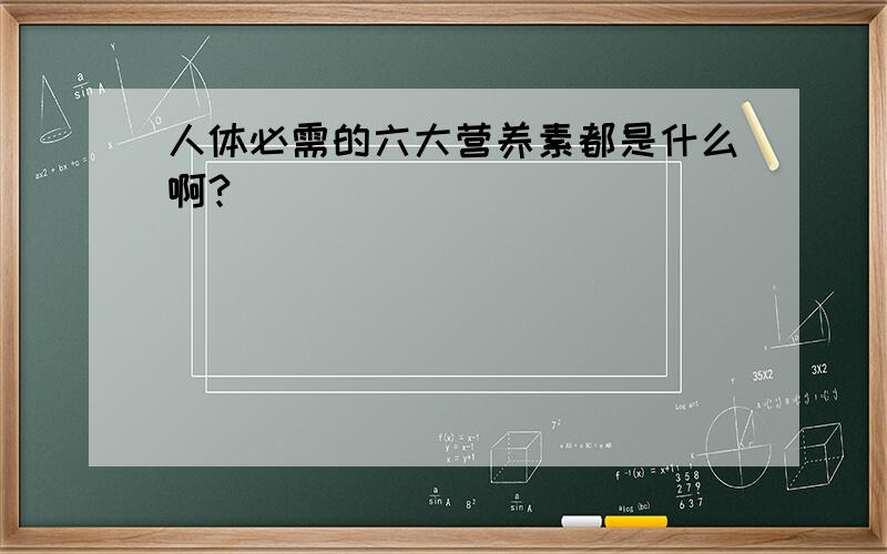 人体必需的六大营养素都是什么啊?