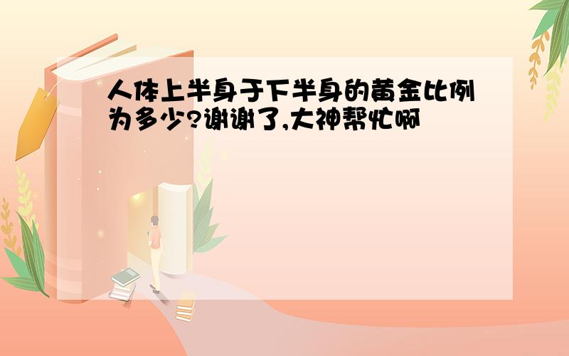 人体上半身于下半身的黄金比例为多少?谢谢了,大神帮忙啊