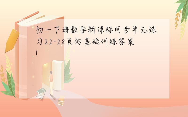 初一下册数学新课标同步单元练习22-28页的基础训练答案!