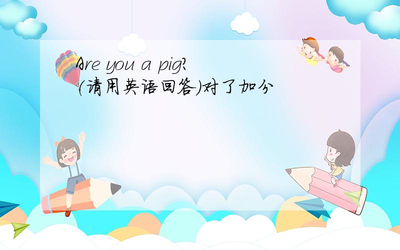 Are you a pig?（请用英语回答）对了加分