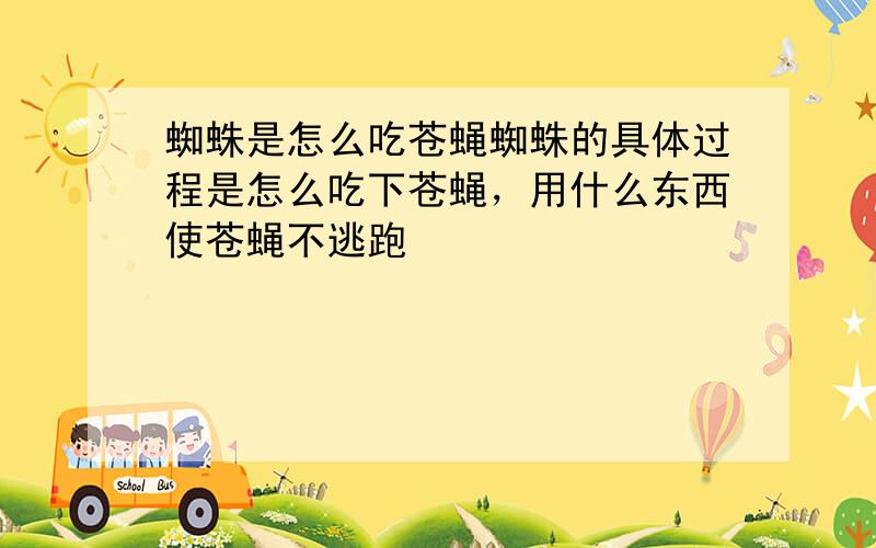 蜘蛛是怎么吃苍蝇蜘蛛的具体过程是怎么吃下苍蝇，用什么东西使苍蝇不逃跑