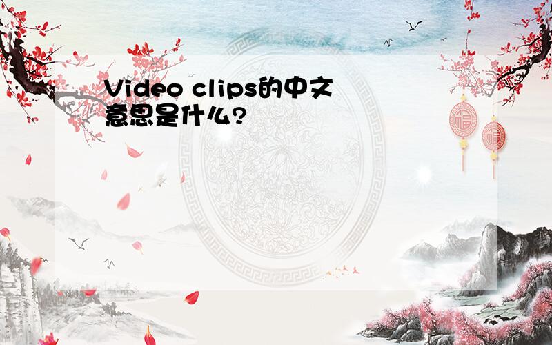 Video clips的中文意思是什么?