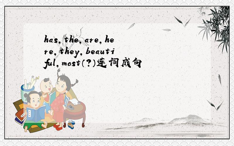 has,the,are,here,they,beautiful,most（?）连词成句