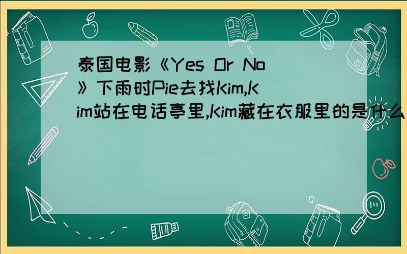 泰国电影《Yes Or No》下雨时Pie去找Kim,Kim站在电话亭里,Kim藏在衣服里的是什么?