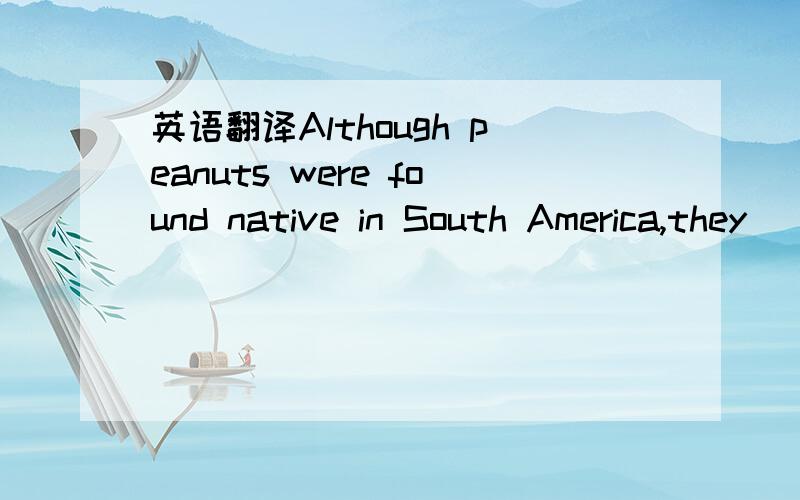 英语翻译Although peanuts were found native in South America,they