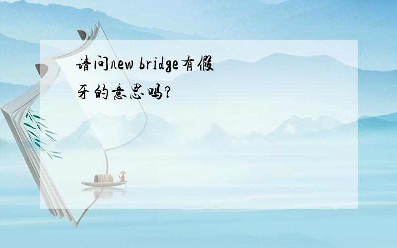 请问new bridge有假牙的意思吗?