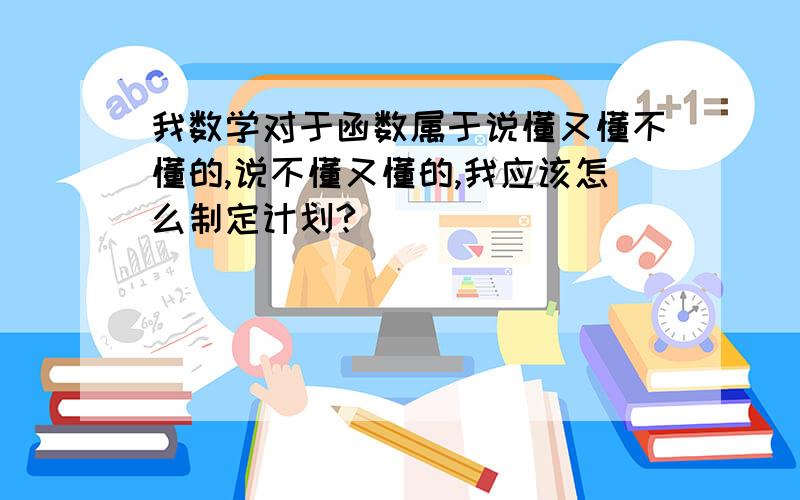 我数学对于函数属于说懂又懂不懂的,说不懂又懂的,我应该怎么制定计划?