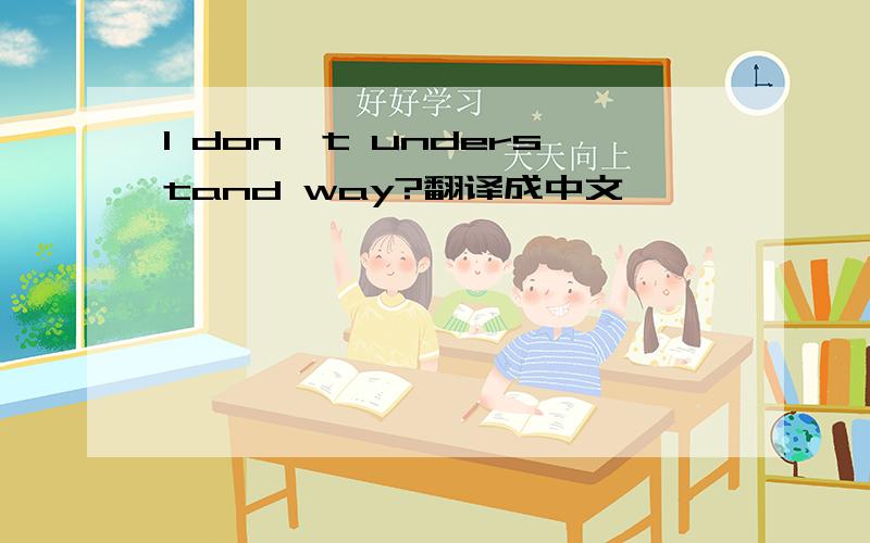 I don't understand way?翻译成中文