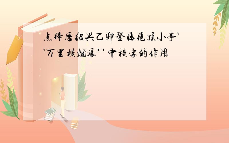 点绛唇绍兴乙卯登临绝顶小亭''万里横烟浪’’中横字的作用