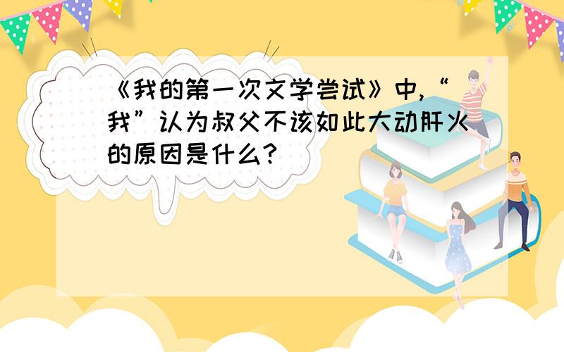 《我的第一次文学尝试》中,“我”认为叔父不该如此大动肝火的原因是什么?