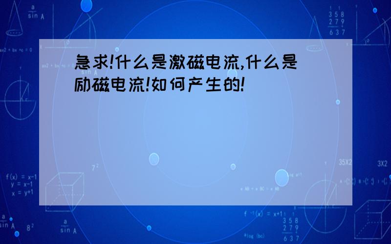 急求!什么是激磁电流,什么是励磁电流!如何产生的!