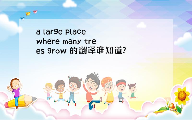 a large place where many trees grow 的翻译谁知道?