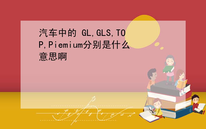 汽车中的 GL,GLS,TOP,Piemium分别是什么意思啊