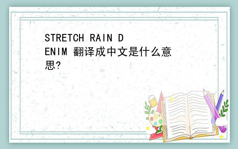 STRETCH RAIN DENIM 翻译成中文是什么意思?