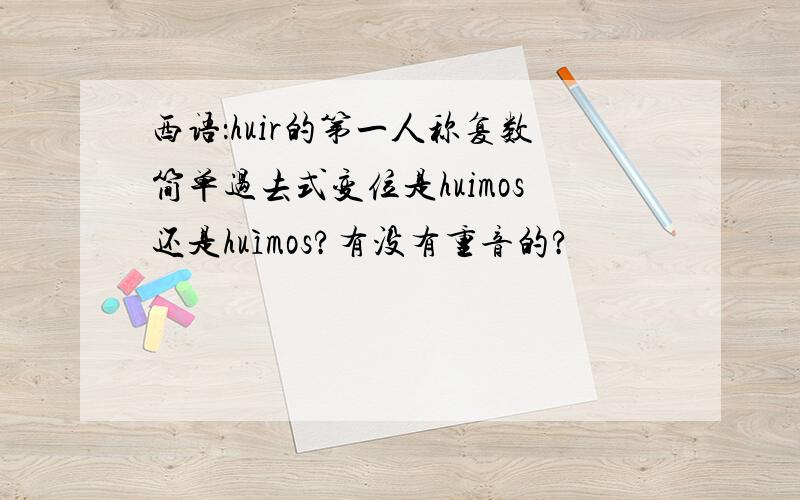 西语：huir的第一人称复数简单过去式变位是huimos还是huìmos?有没有重音的?