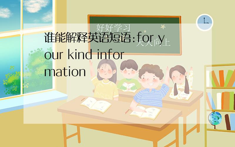 谁能解释英语短语:for your kind information