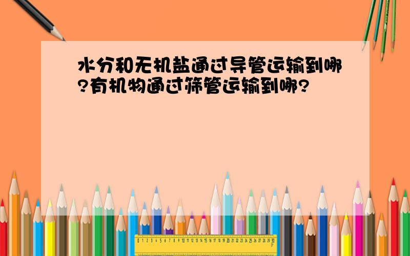 水分和无机盐通过导管运输到哪?有机物通过筛管运输到哪?