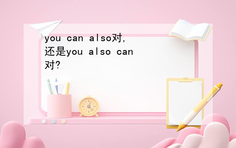 you can also对,还是you also can对?