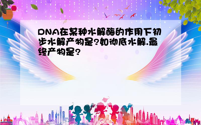 DNA在某种水解酶的作用下初步水解产物是?如彻底水解.最终产物是?