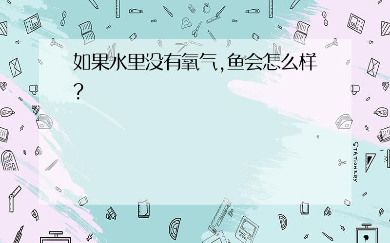 如果水里没有氧气,鱼会怎么样?