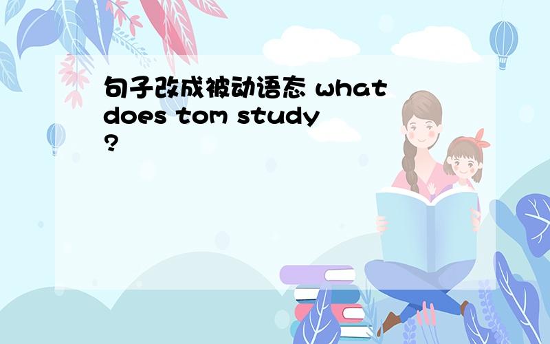 句子改成被动语态 what does tom study?