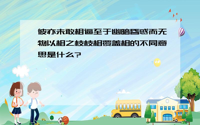 彼亦未敢相逼至于幽暗昏惑而无物以相之枝枝相覆盖相的不同意思是什么?